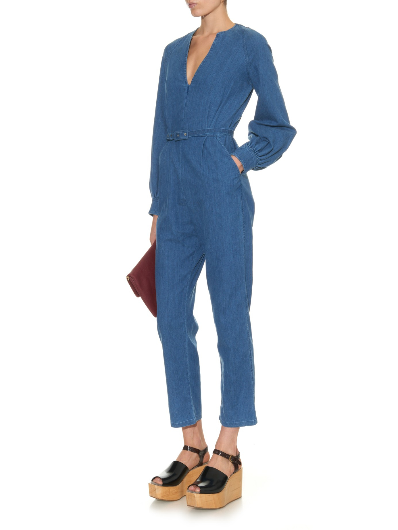 rachel comey denim jumpsuit