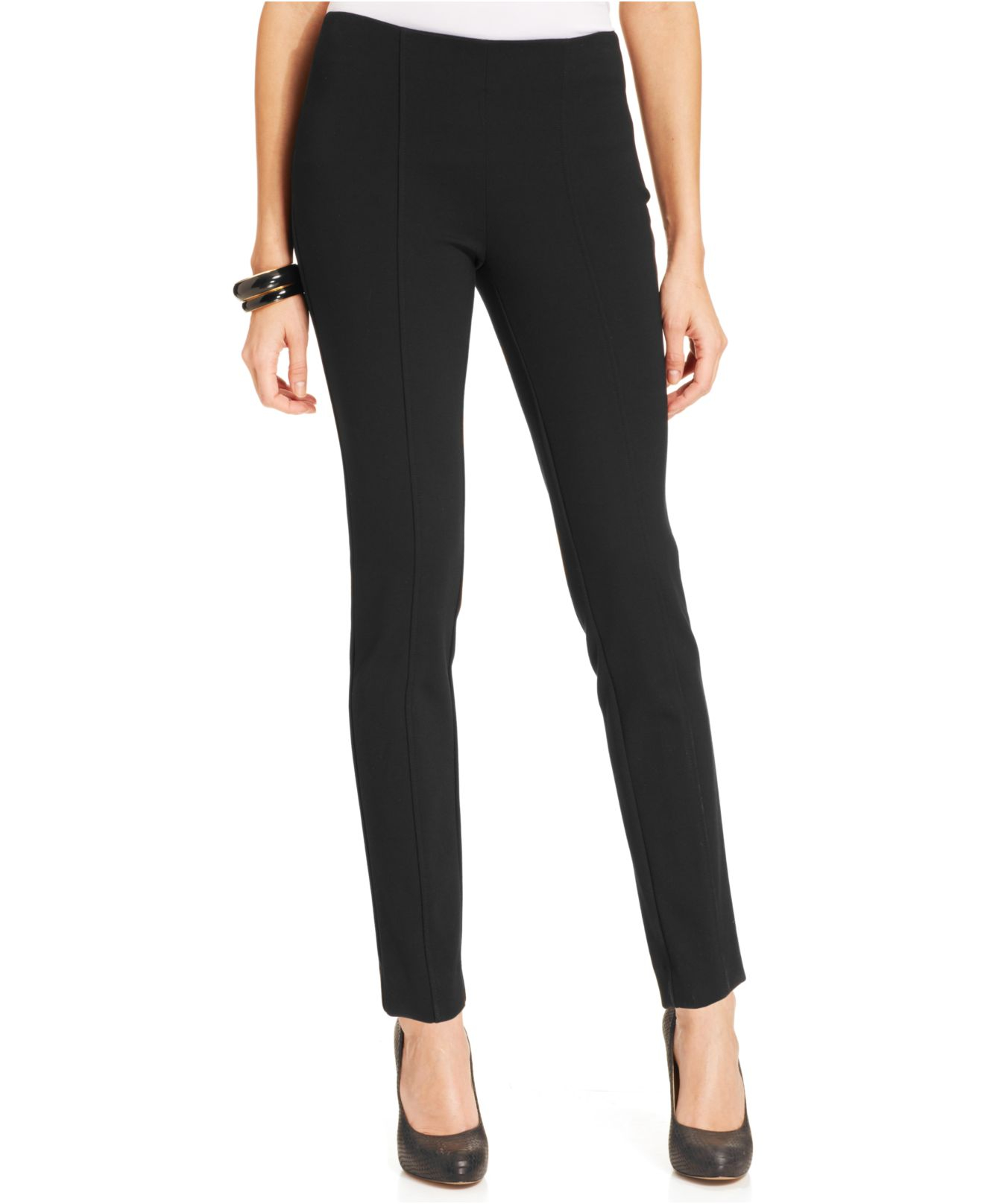 black skinny pull on pants