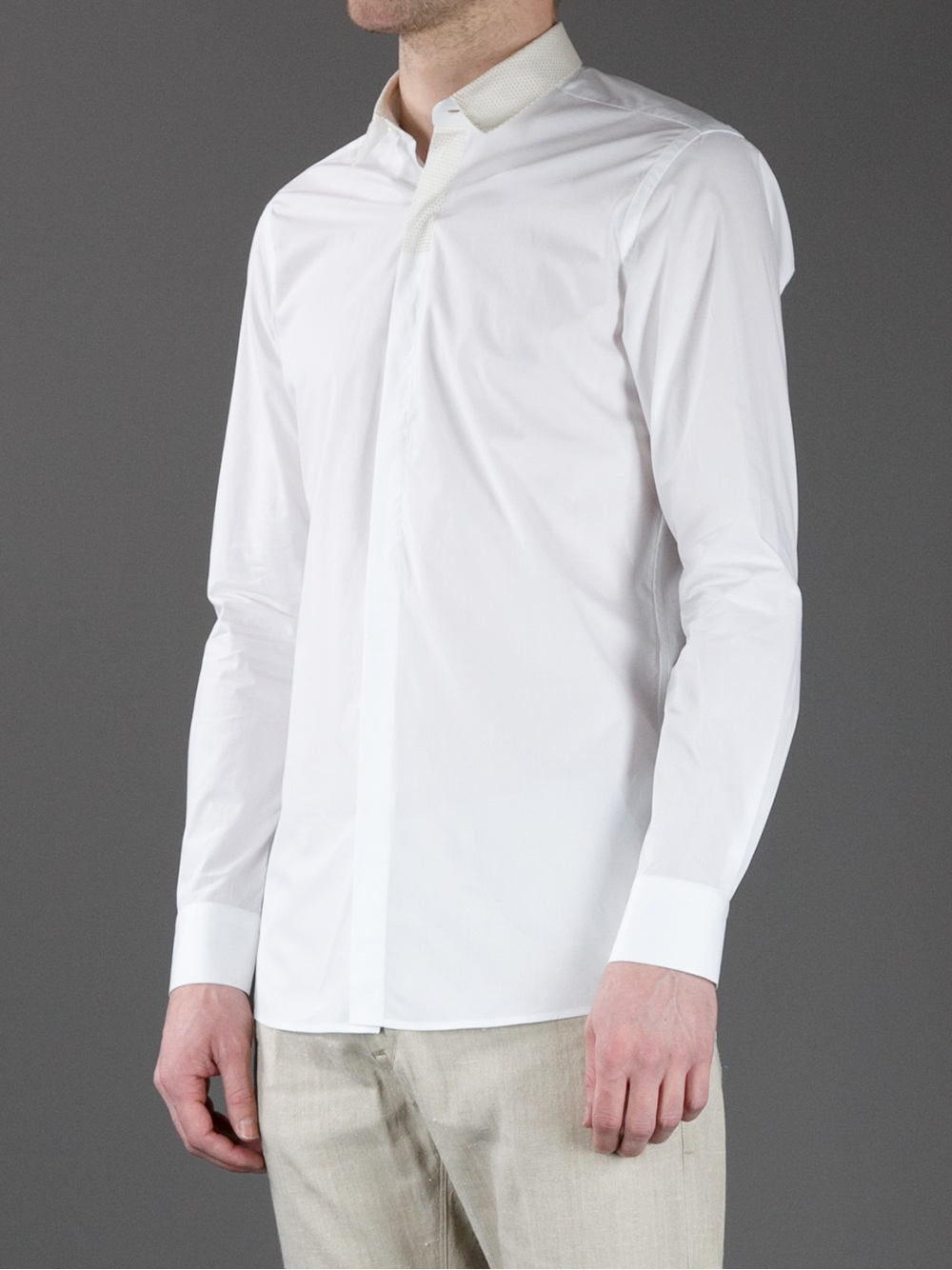 Fendi Long Sleeve Dress Shirt in White for Men - Lyst