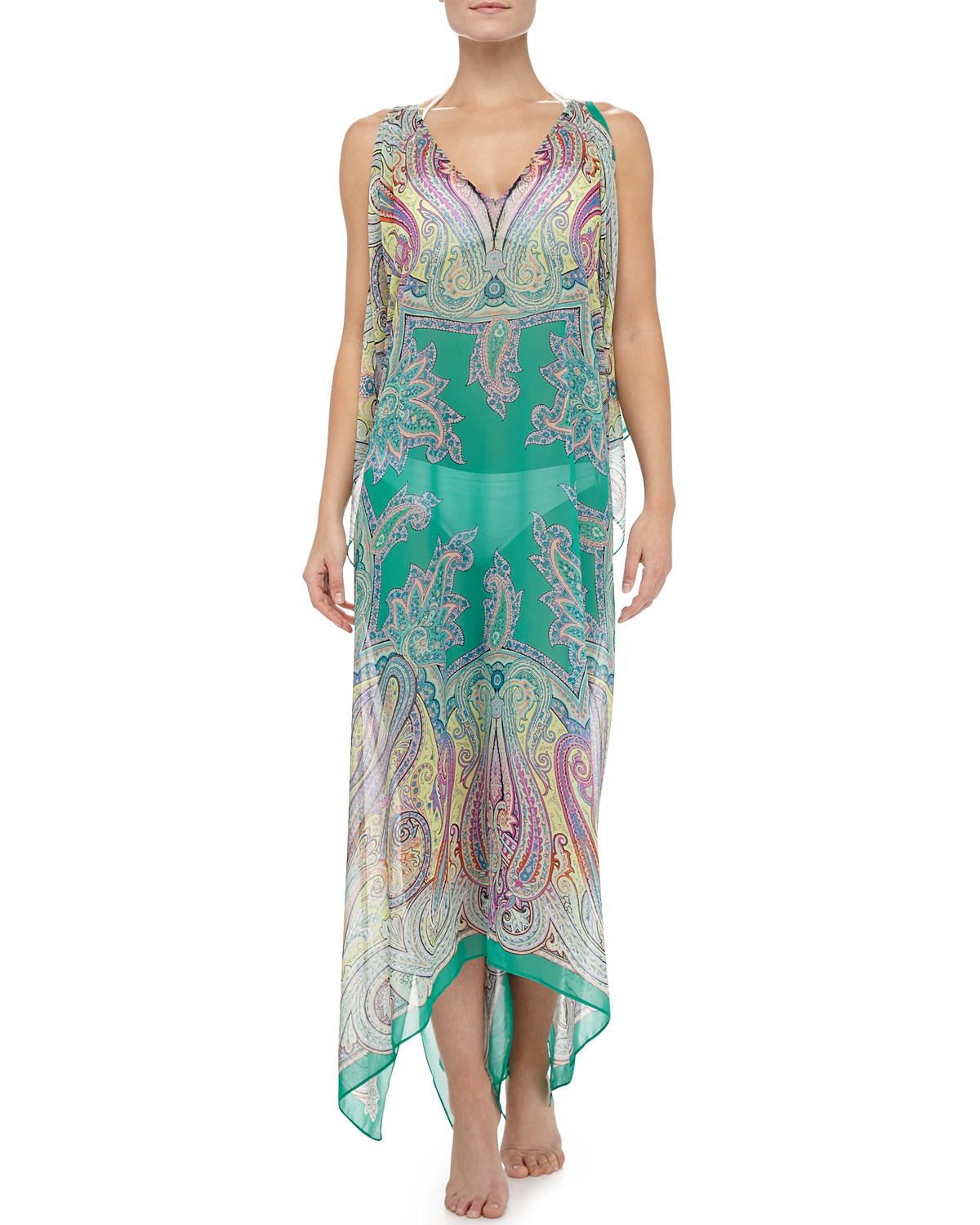 sheer caftan cover up