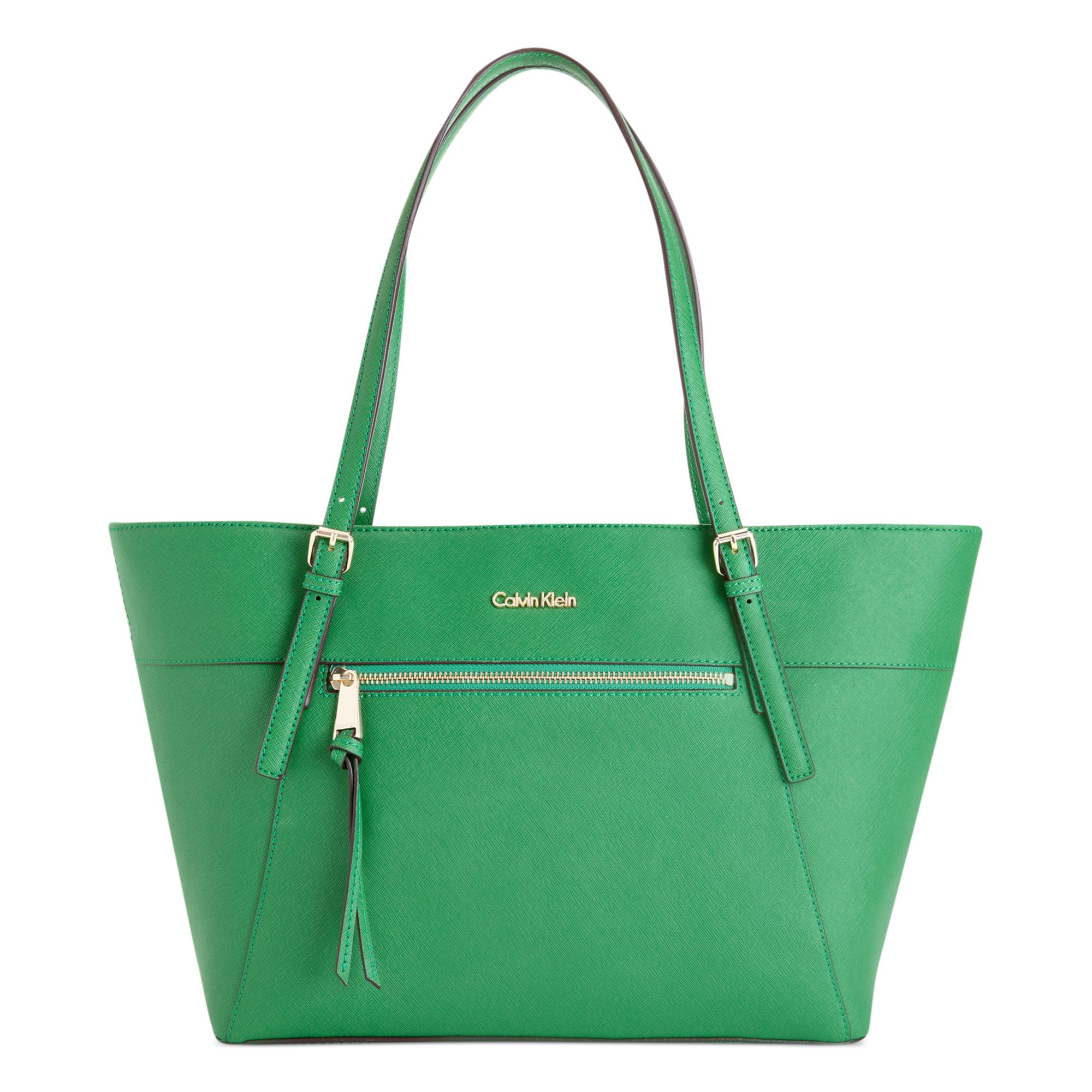 Lyst - Calvin Klein Key Items Saffiano Tote in Green