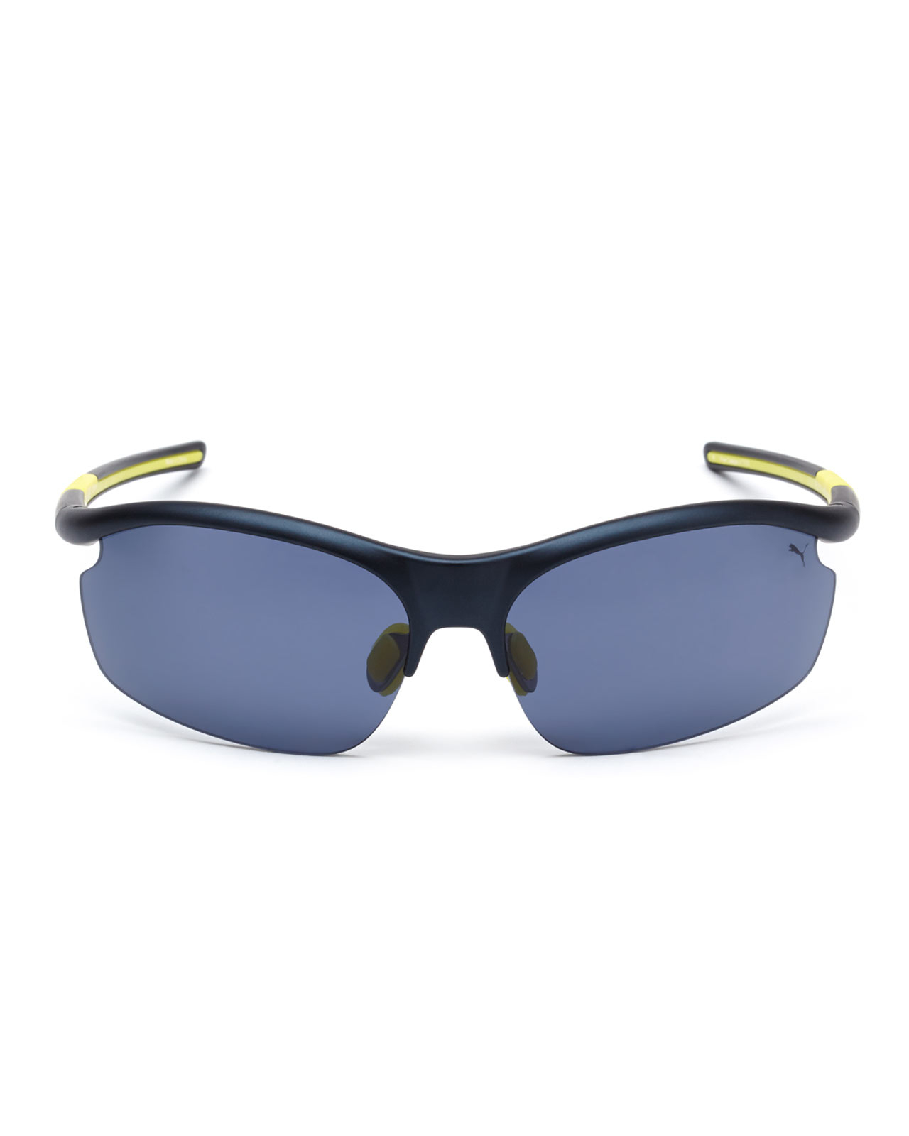 Lyst Puma Pu15174 Navy And Yellow Rimless Sport Wrap Sunglasses In Blue For Men