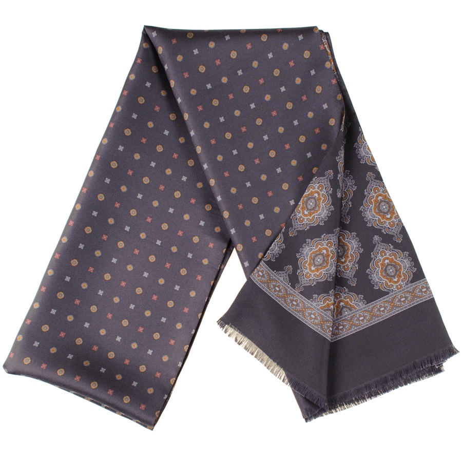 Black Brianza Italian Silk Scarf in Navy (Blue) for Men Lyst