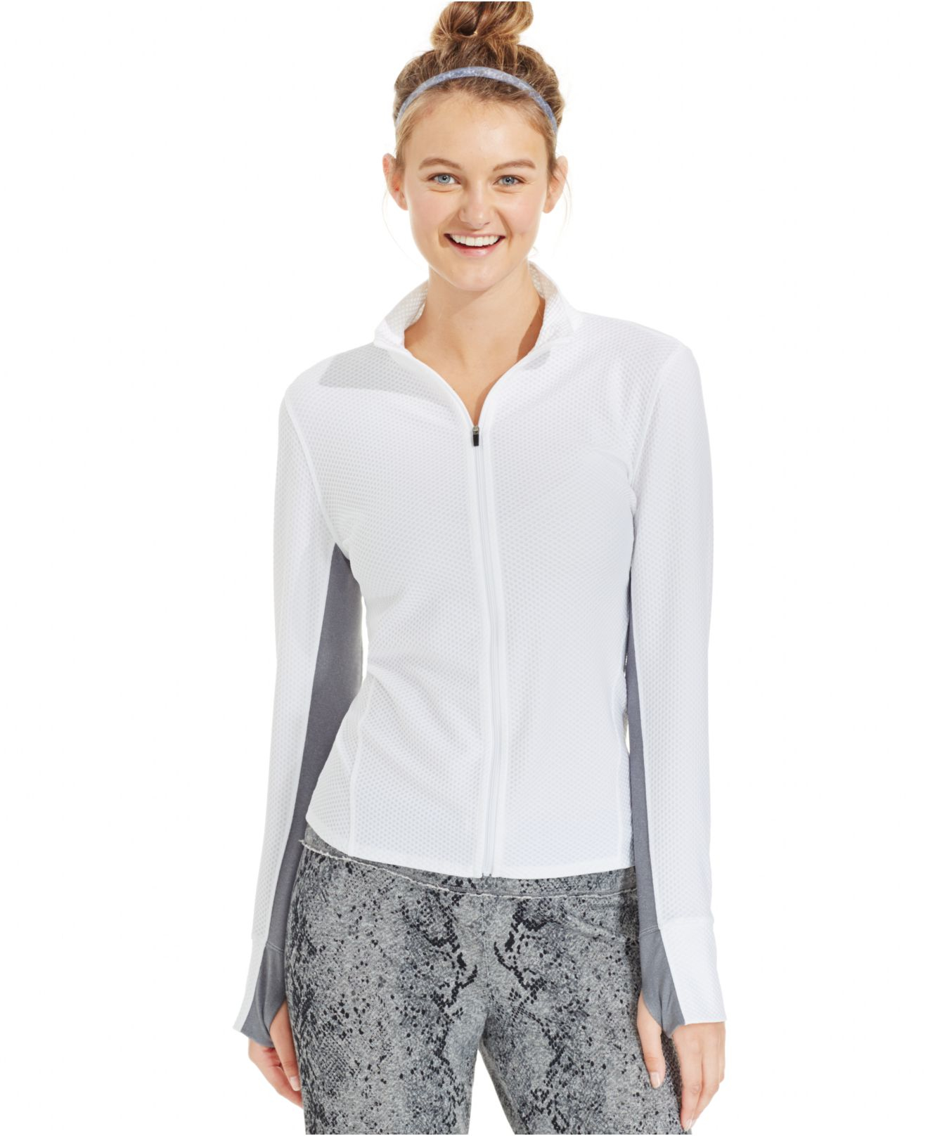 Calvin Klein Performance Zipfront Jacket in White Lyst