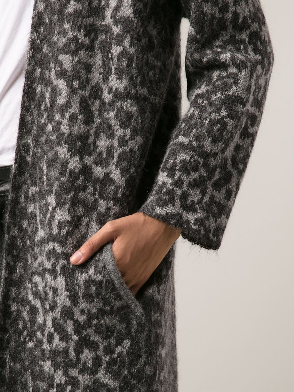 By Malene Birger Cameliu Leopard Cardigan in Grey (Gray) - Lyst
