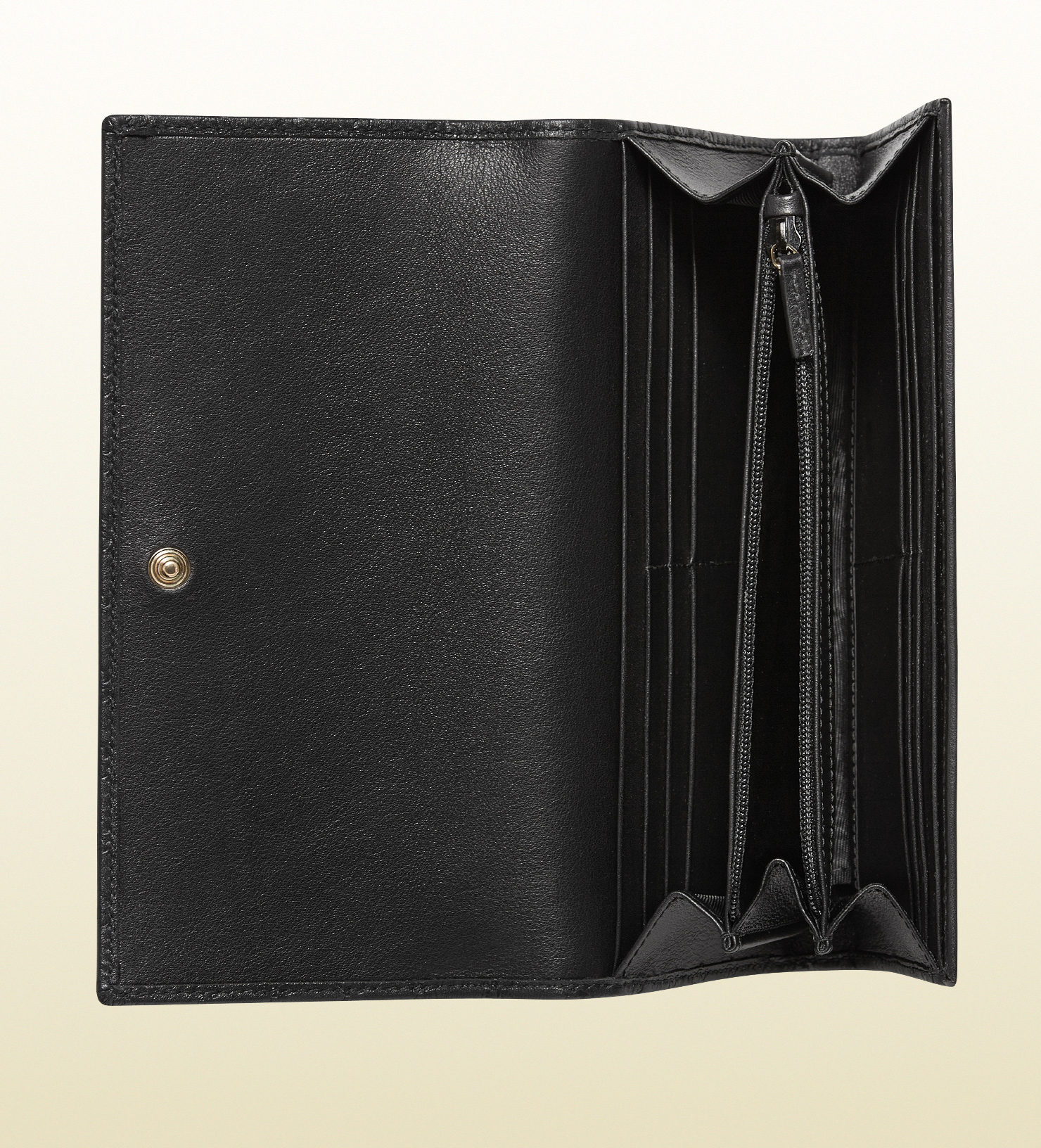 Gucci Bow Microssima Leather Continental Wallet in Black - Lyst