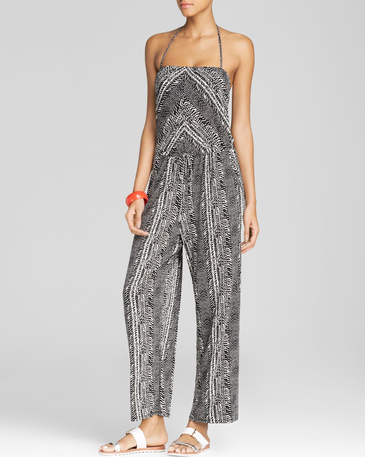 Robin piccone Renee Batik Jumpsuit Swim Cover Up in Black Lyst