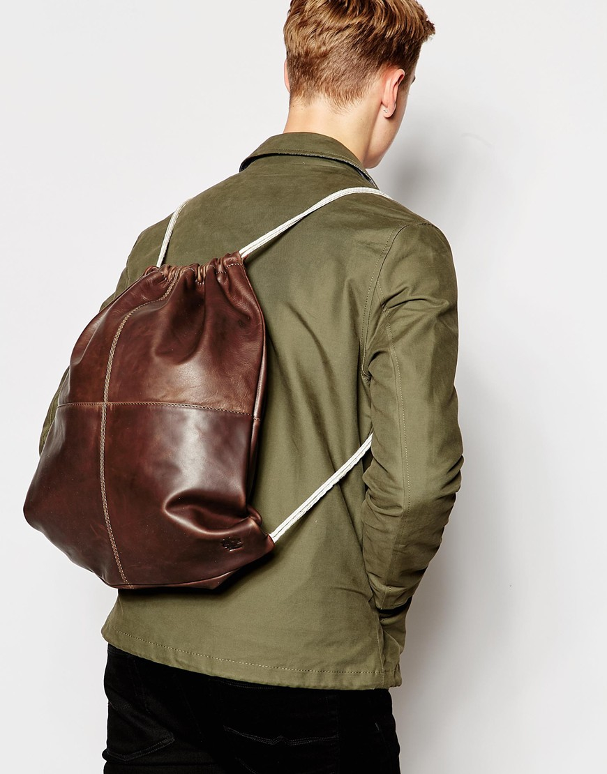 Leather Drawstring Backpacks