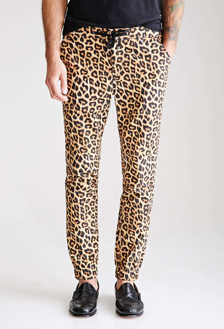 Forever 21 Cotton Leopard Print Joggers for Men - Lyst