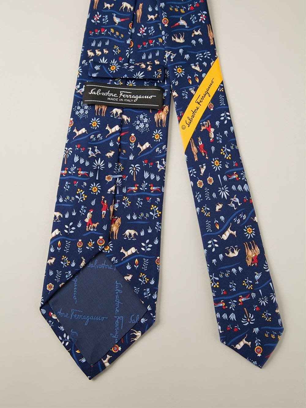 Ferragamo Animal Print Tie in Blue for Men - Lyst