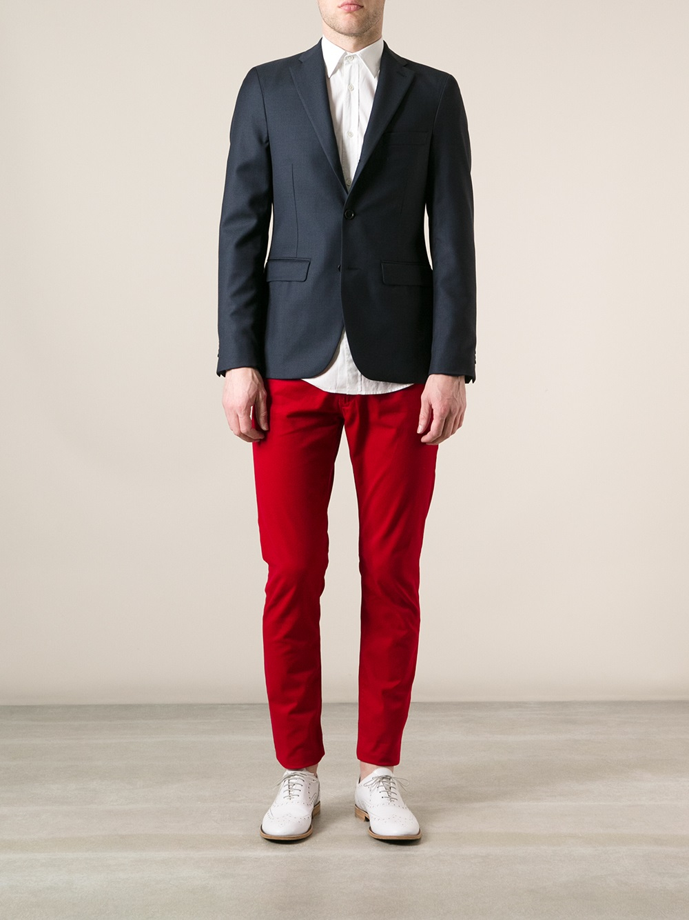 Armani Jeans Skinny Chinos in Red for Men - Lyst