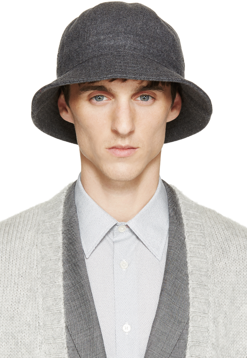 Paul Smith Grey Wool Robert Bucket Hat in Gray for Men | Lyst