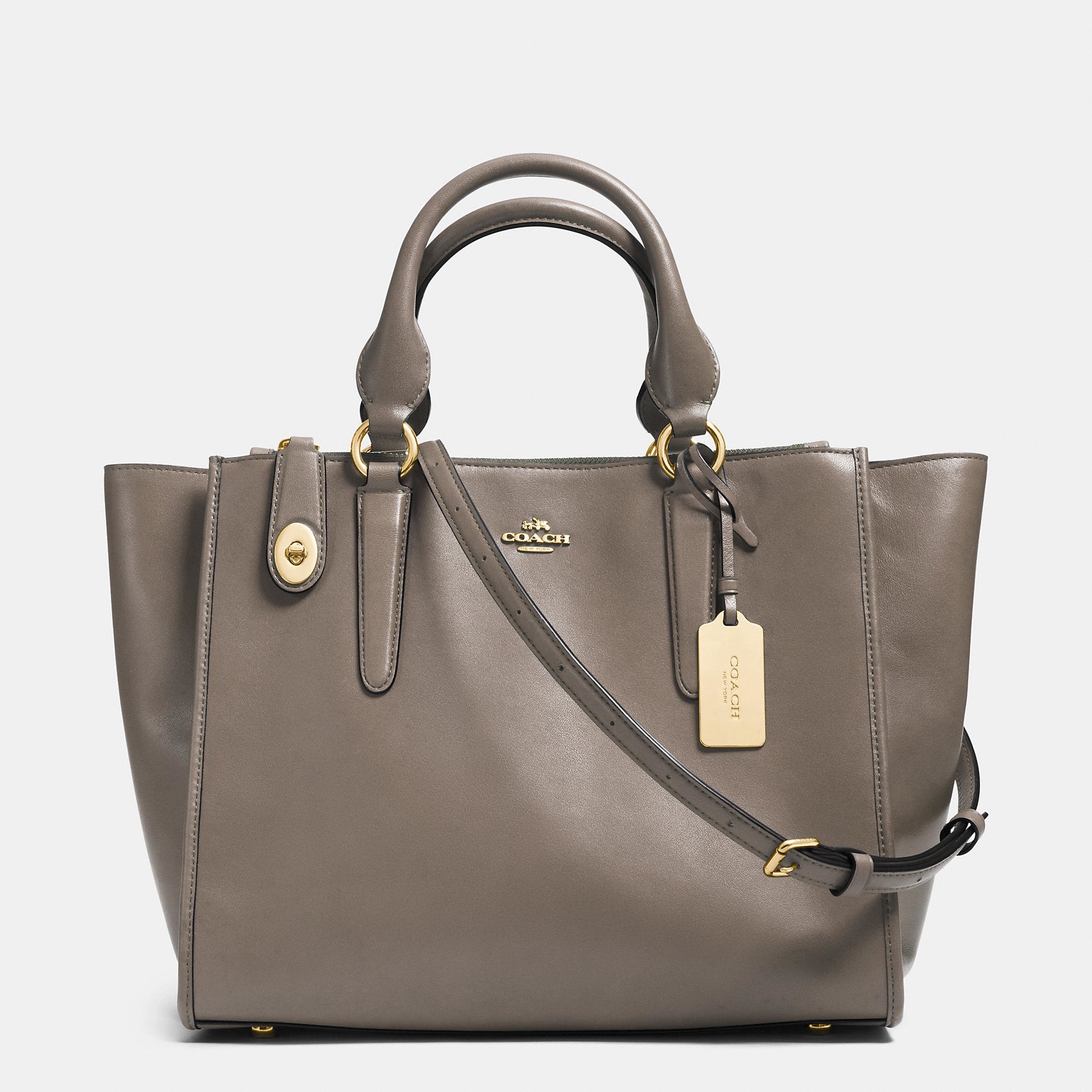 COACH Crosby Carryall In Leather in Gray - Lyst