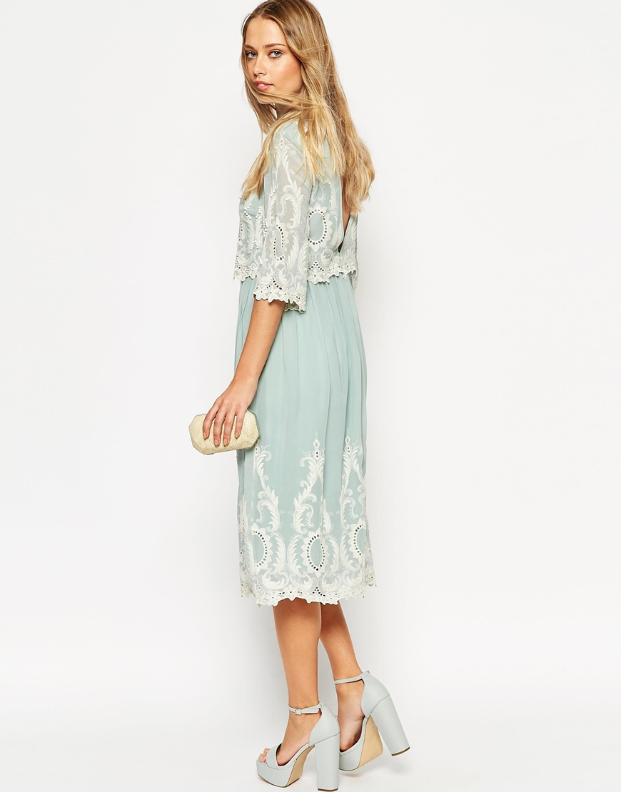 double layered midi dress