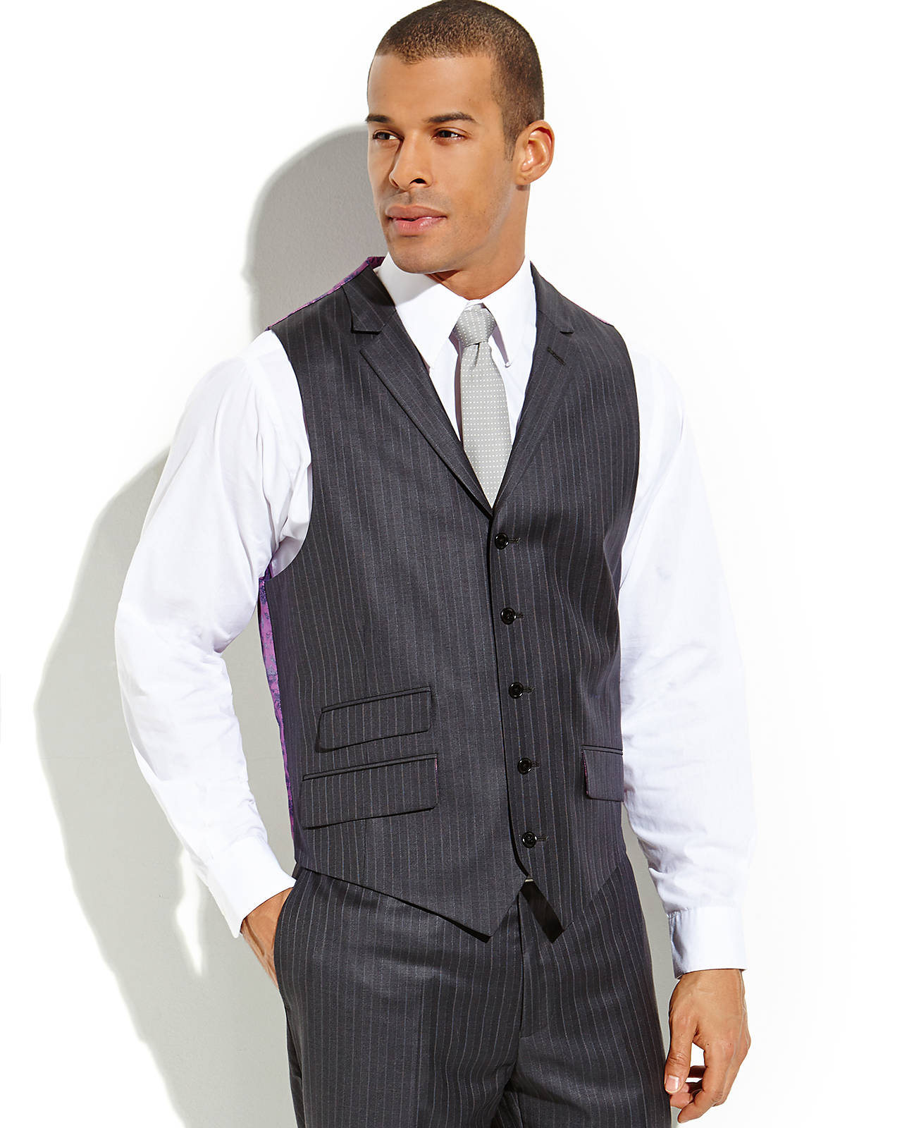English laundry Grey Pinstripe 3Piece Suit in Gray for Men (Grey) Lyst