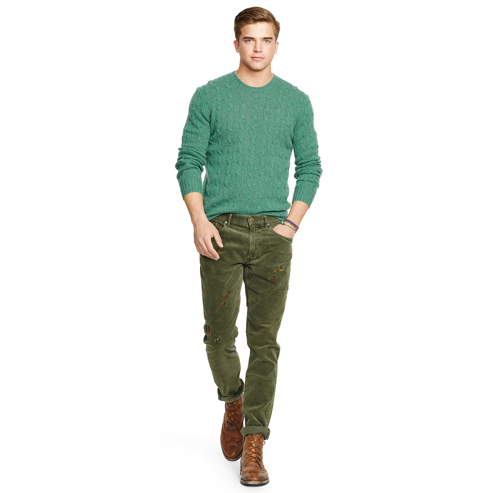 Polo Ralph Lauren Sullivan Slim Corduroy Pant in Green for Men - Lyst