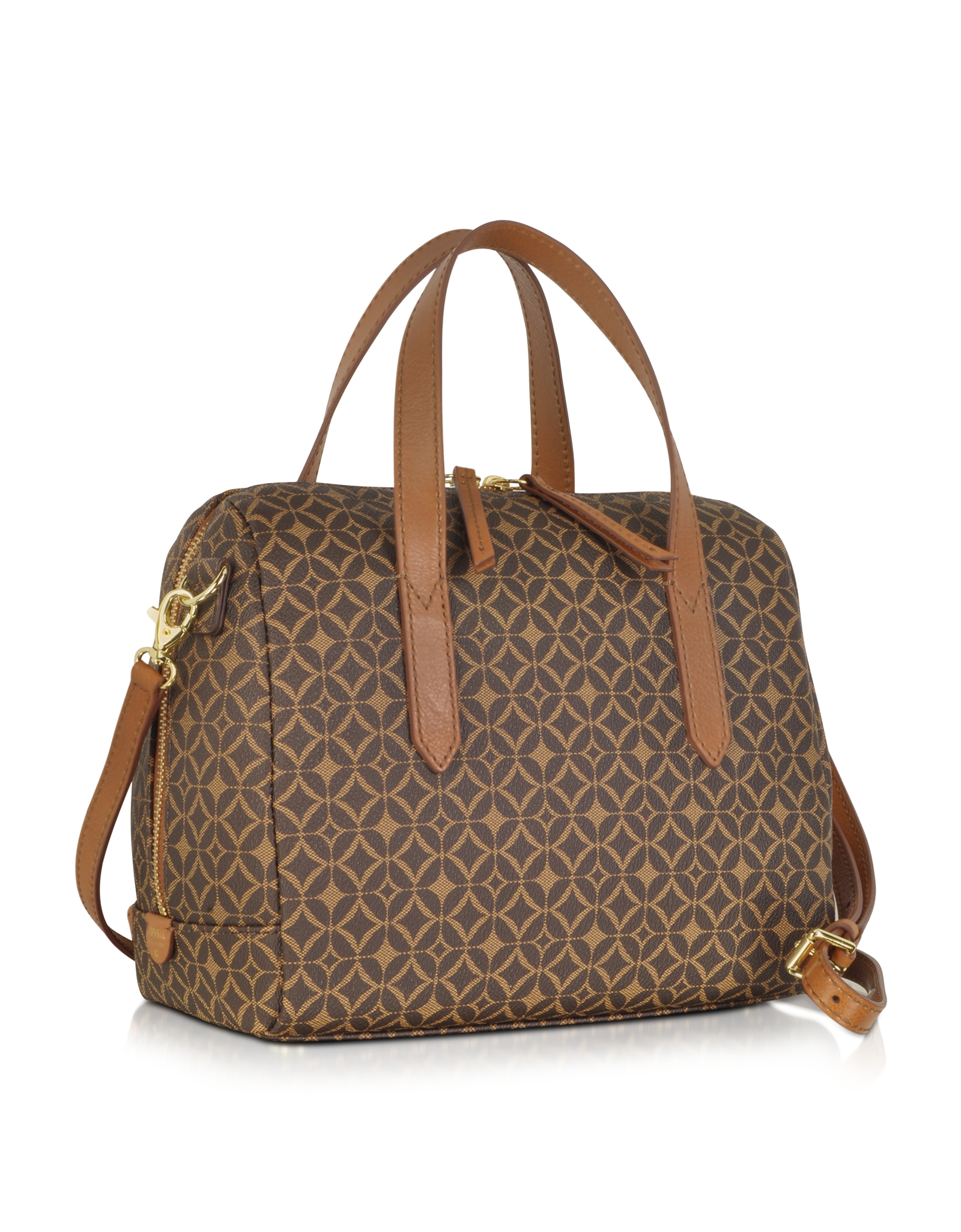 Fossil Sydney Signature Satchel in Gold (Brown) - Lyst