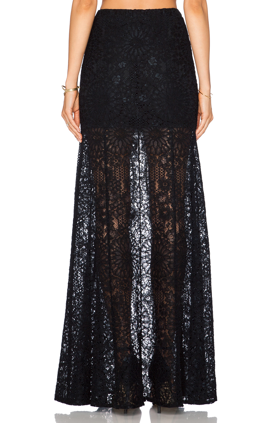 Alexis Hermes Lace Maxi Skirt in Black - Lyst