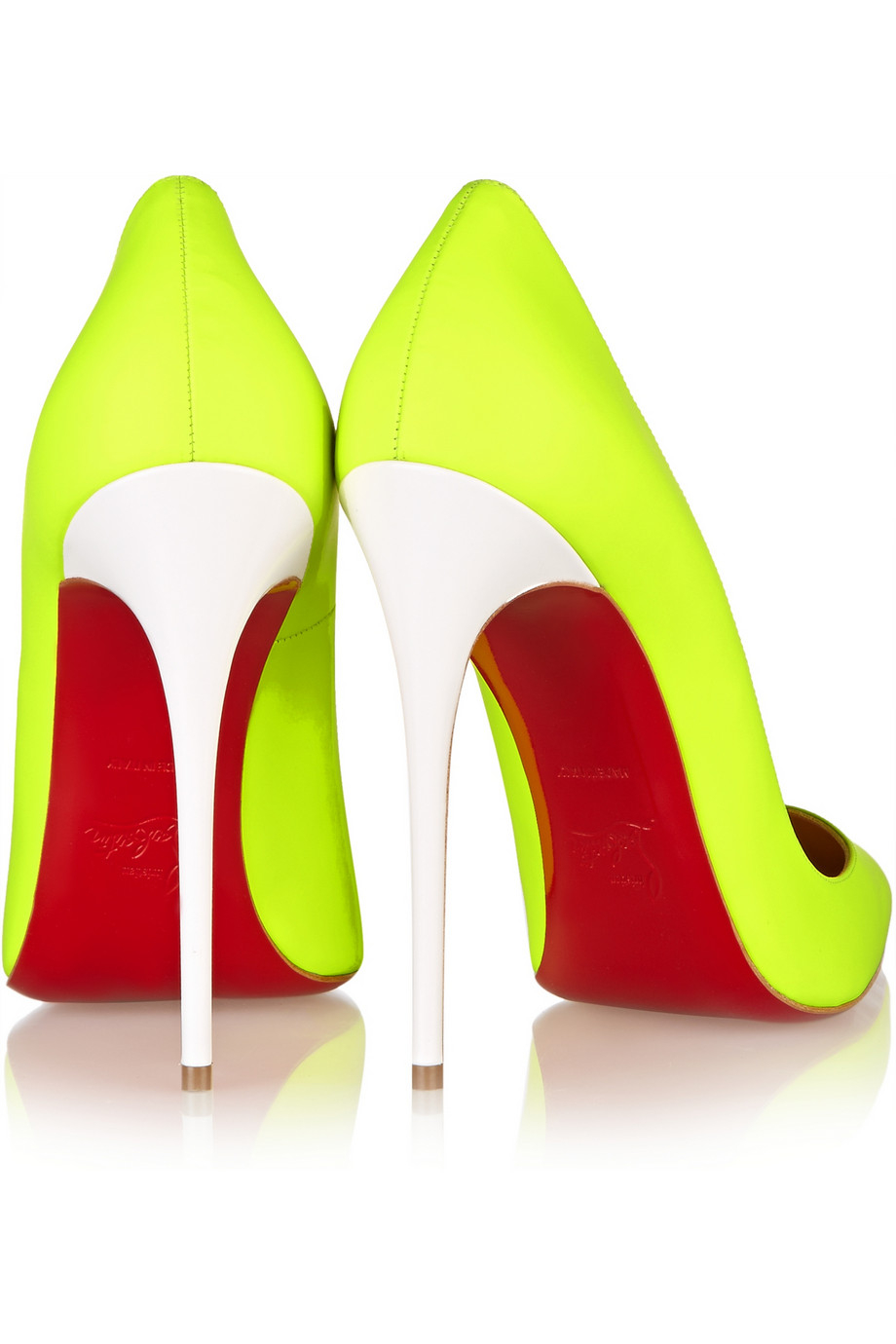 Neon yellow christian louboutin heels sale