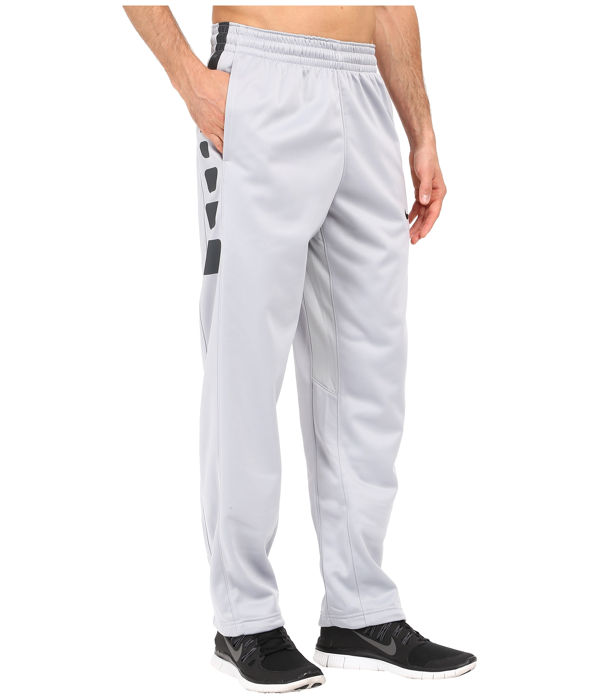 Nike Fleece Elite Stripe Pants in Gray for Men - Lyst