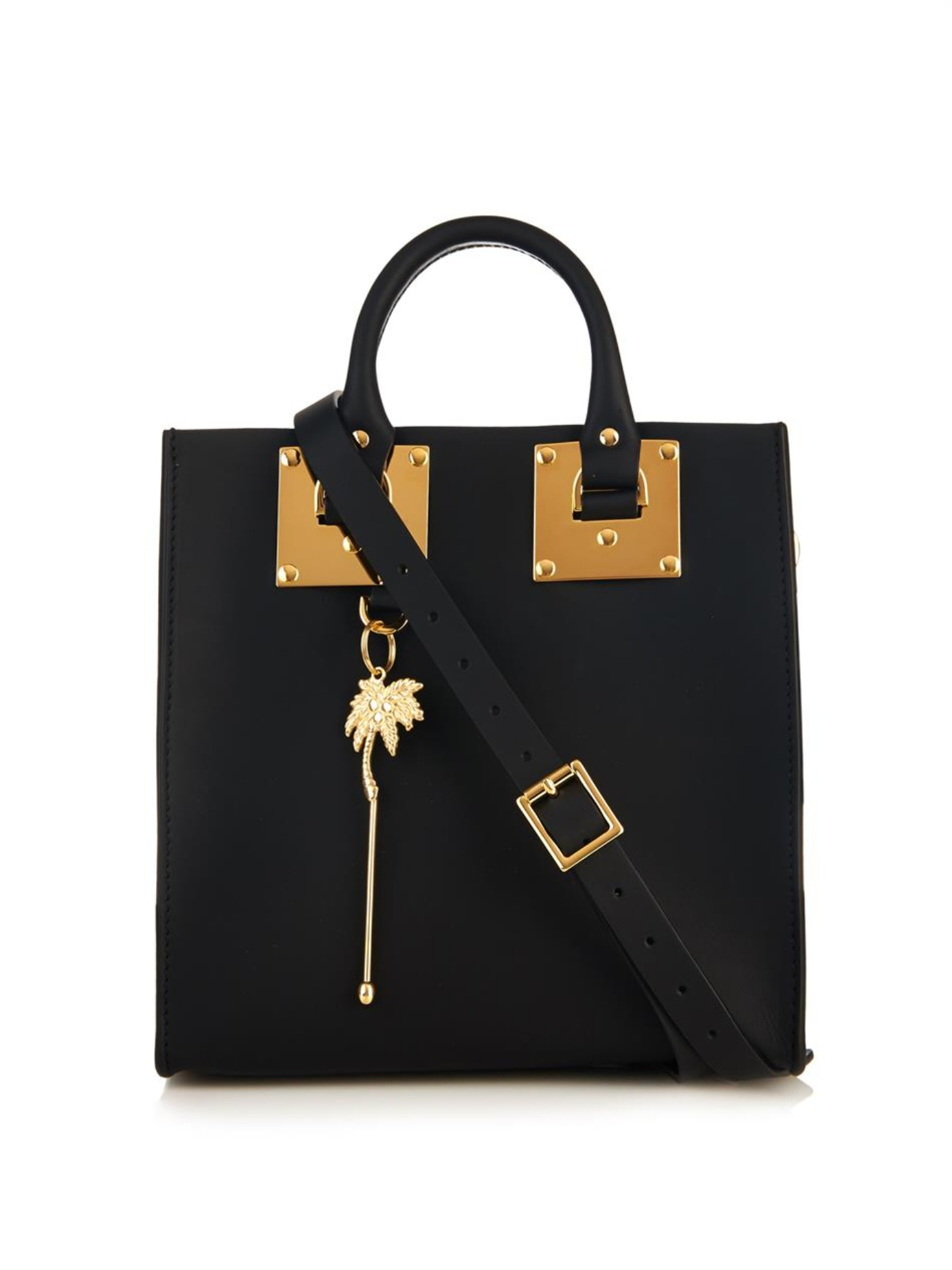 Sophie Hulme Square Structured Leather Tote in Black | Lyst Canada