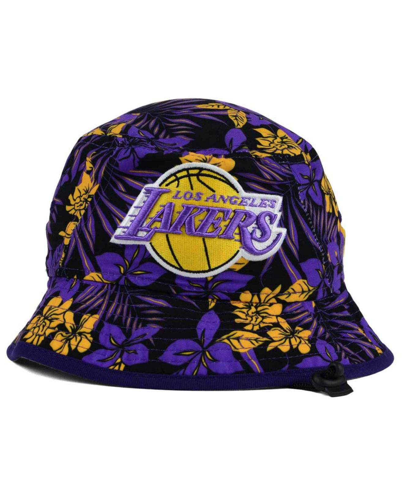 Mens Los Angeles Lakers adidas Purple Logo Stripe Bucket Hat