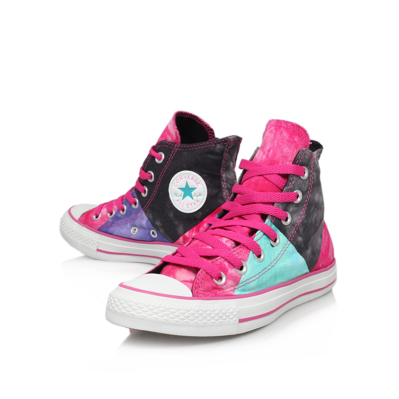 knee high converse pink and black