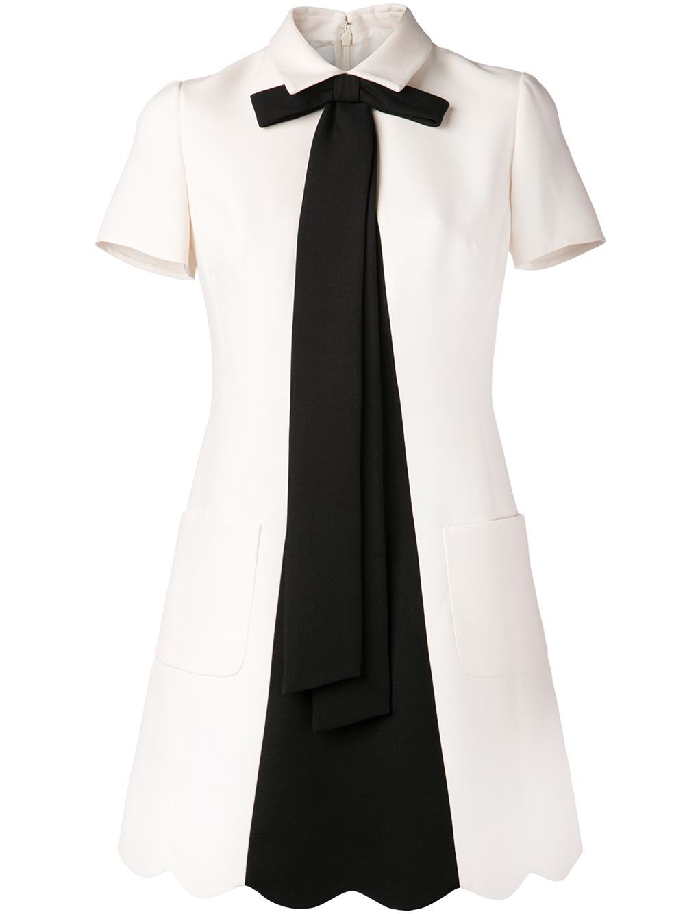 white dress black bow