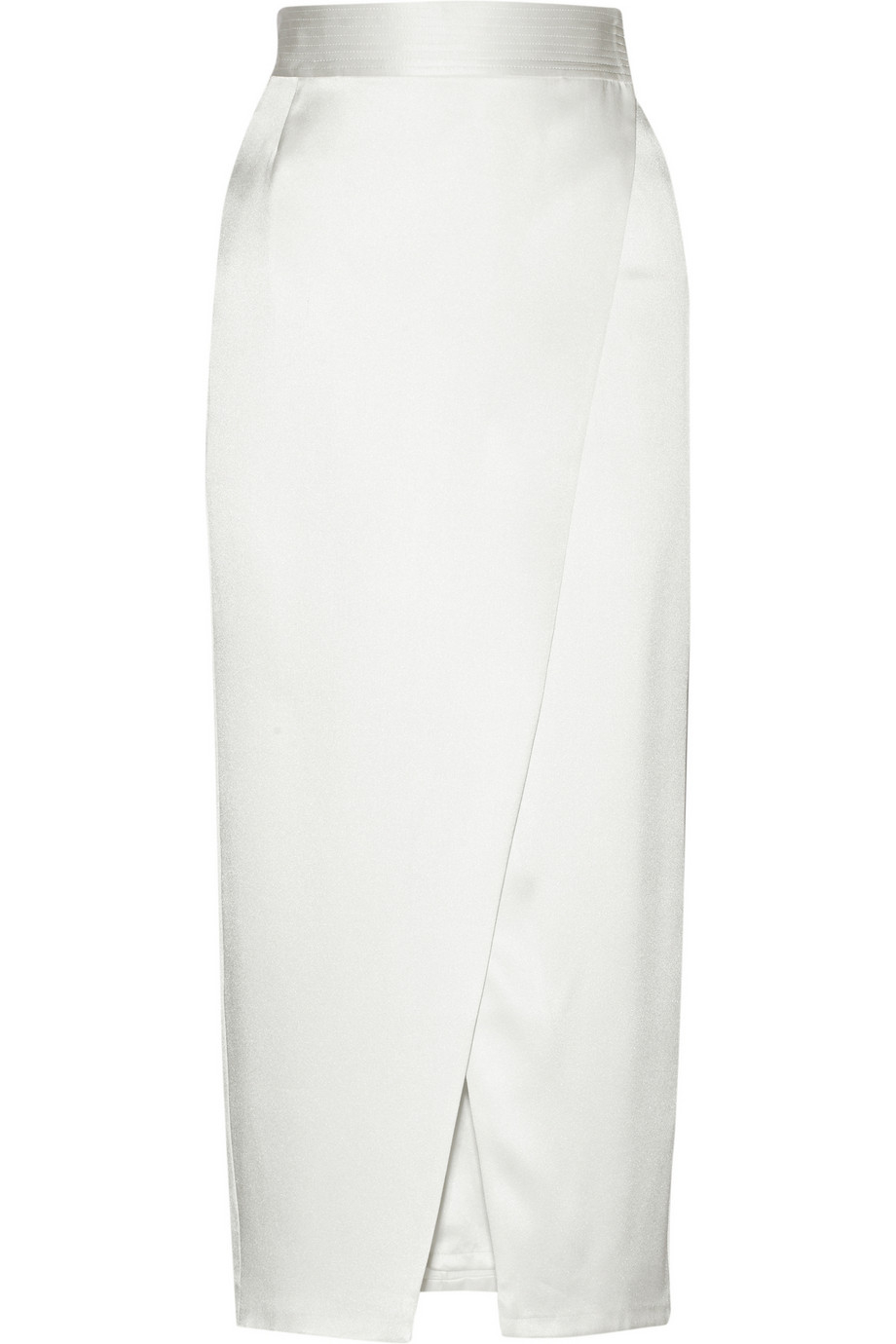 Adam Lippes Silk-Satin Wrap Skirt in White - Lyst