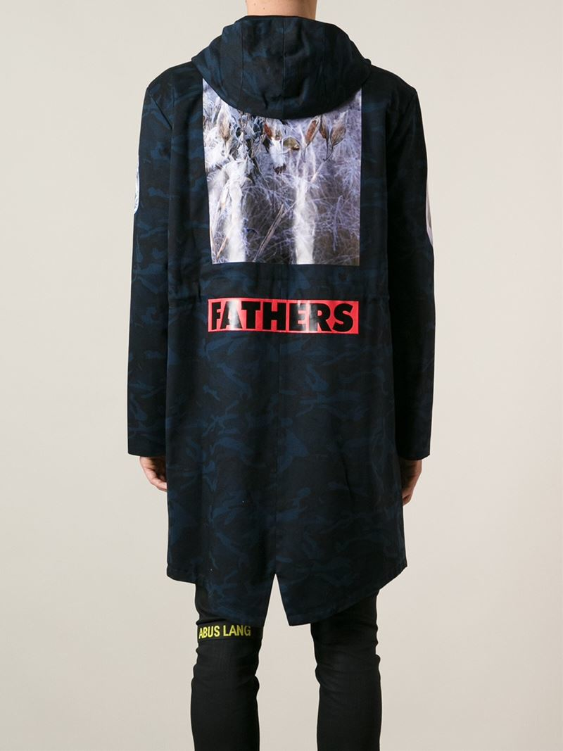 Raf Simons Sterling Ruby Camouflage Parka in Blue for Men | Lyst