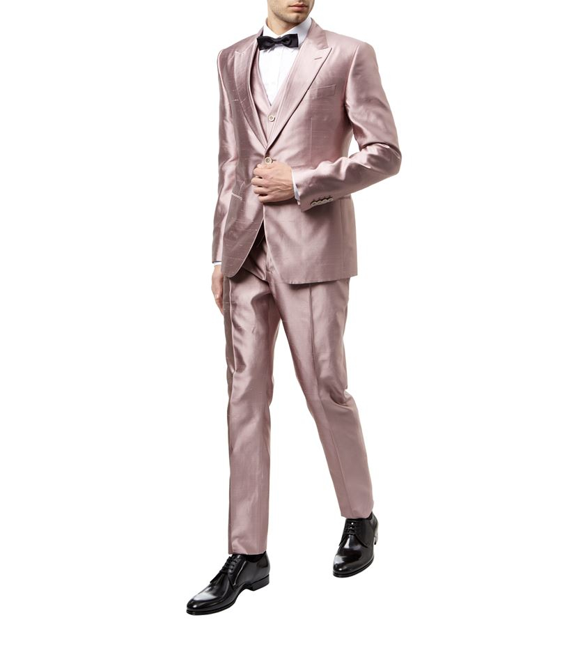 silk three piece suit