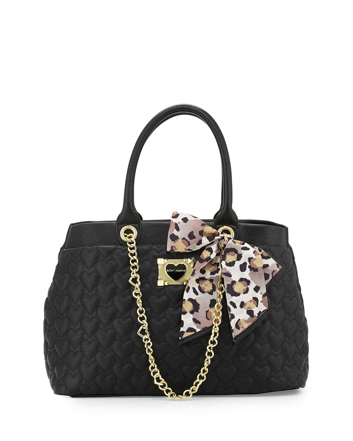 Lyst - Betsey Johnson Heart-Quilted Tote Bag in Black