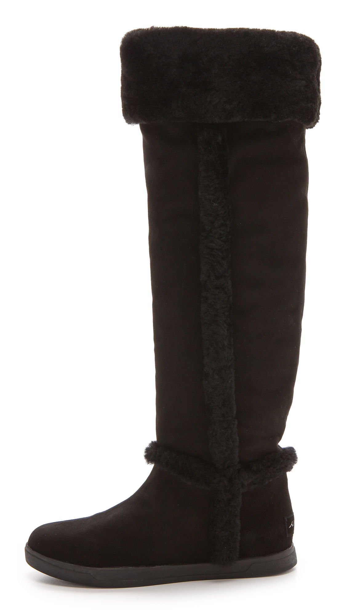 DKNY Bard Tall Fur Lined Boots Black - Lyst