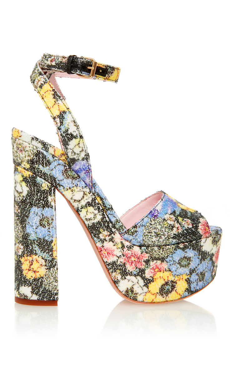 floral platform sandals