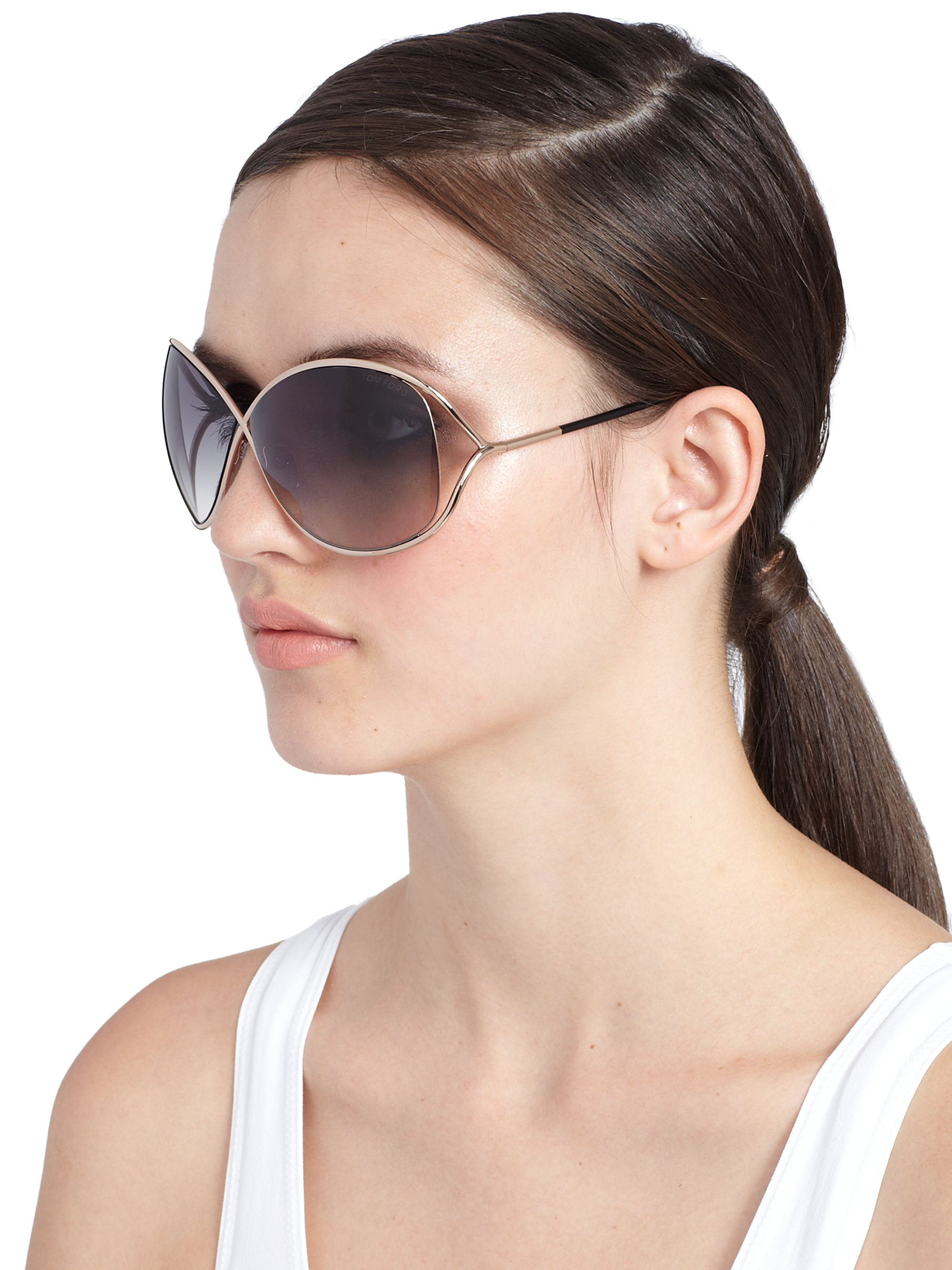 Tom Ford Miranda 68Mm Round Sunglasses in Smoke (Metallic) - Lyst