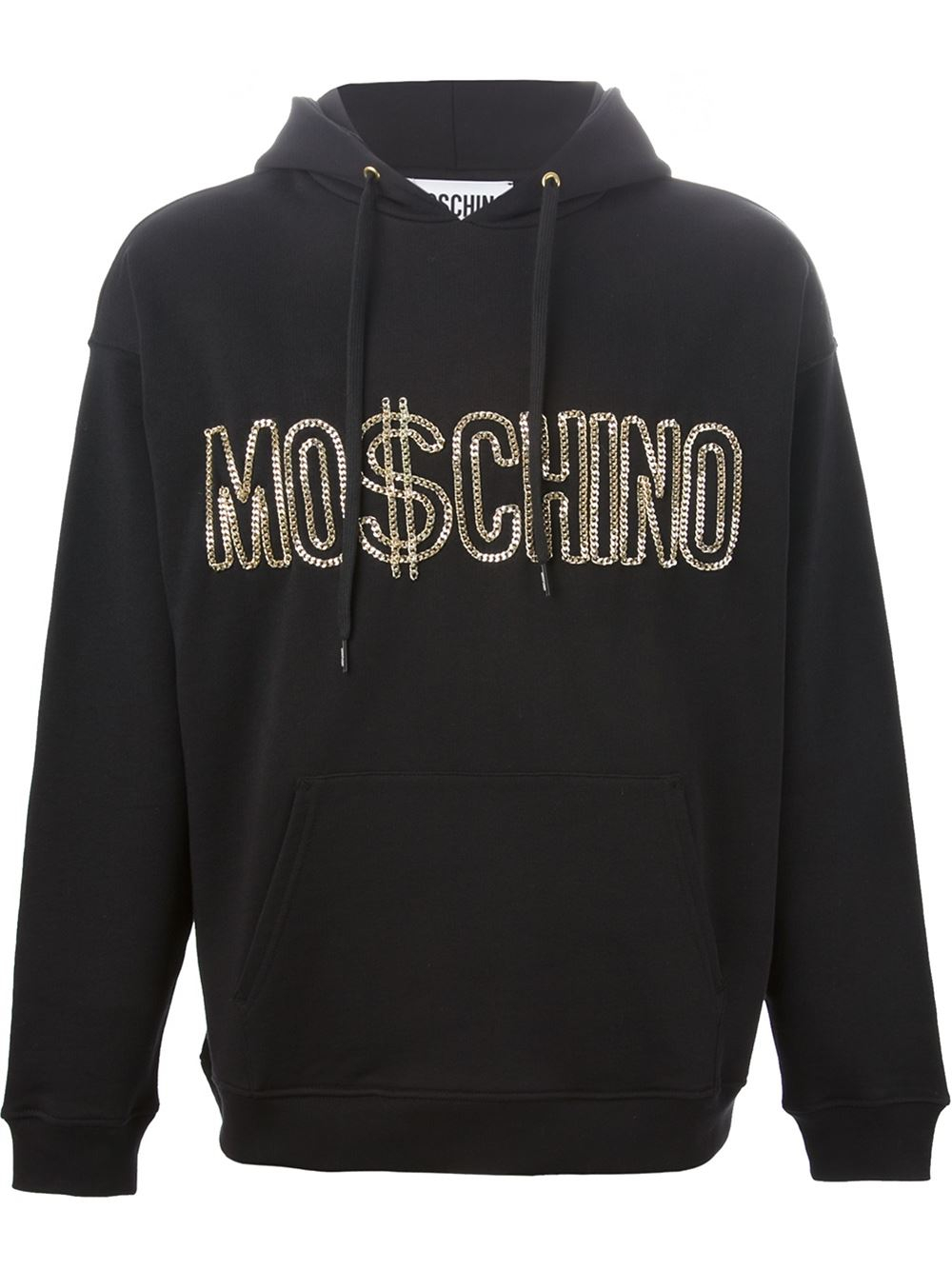 Moschino Chain Logo Hoodie in Black for Men | Lyst