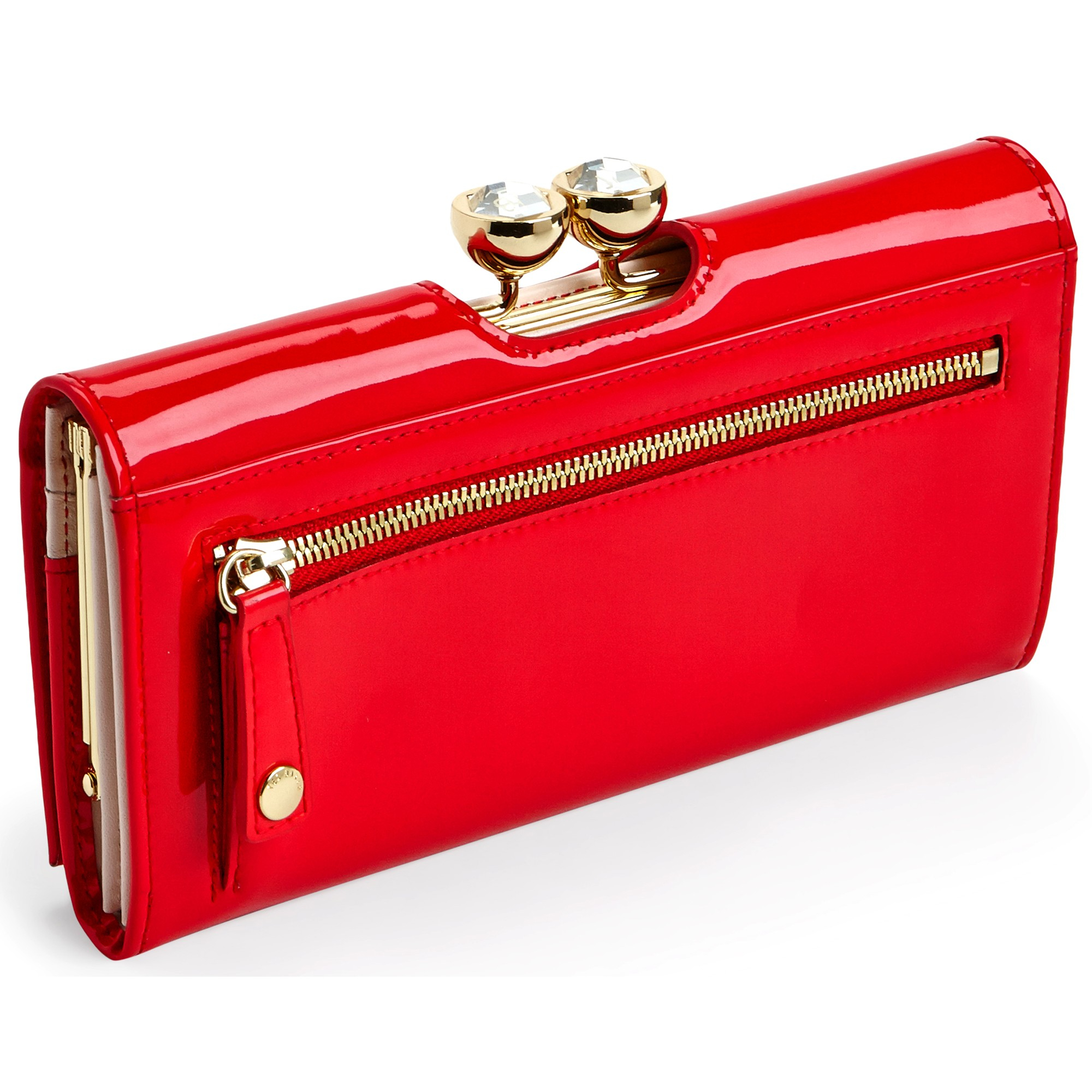 Ted Baker Kassady Crystal Bobble Leather Matinee Purse in Red Lyst