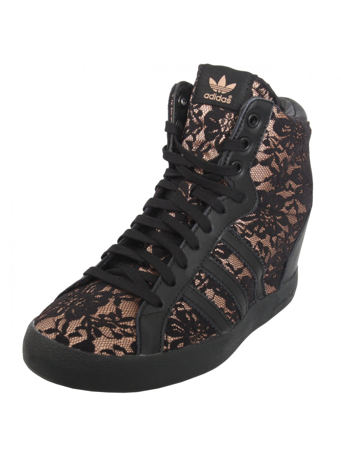 black lace adidas sneakers