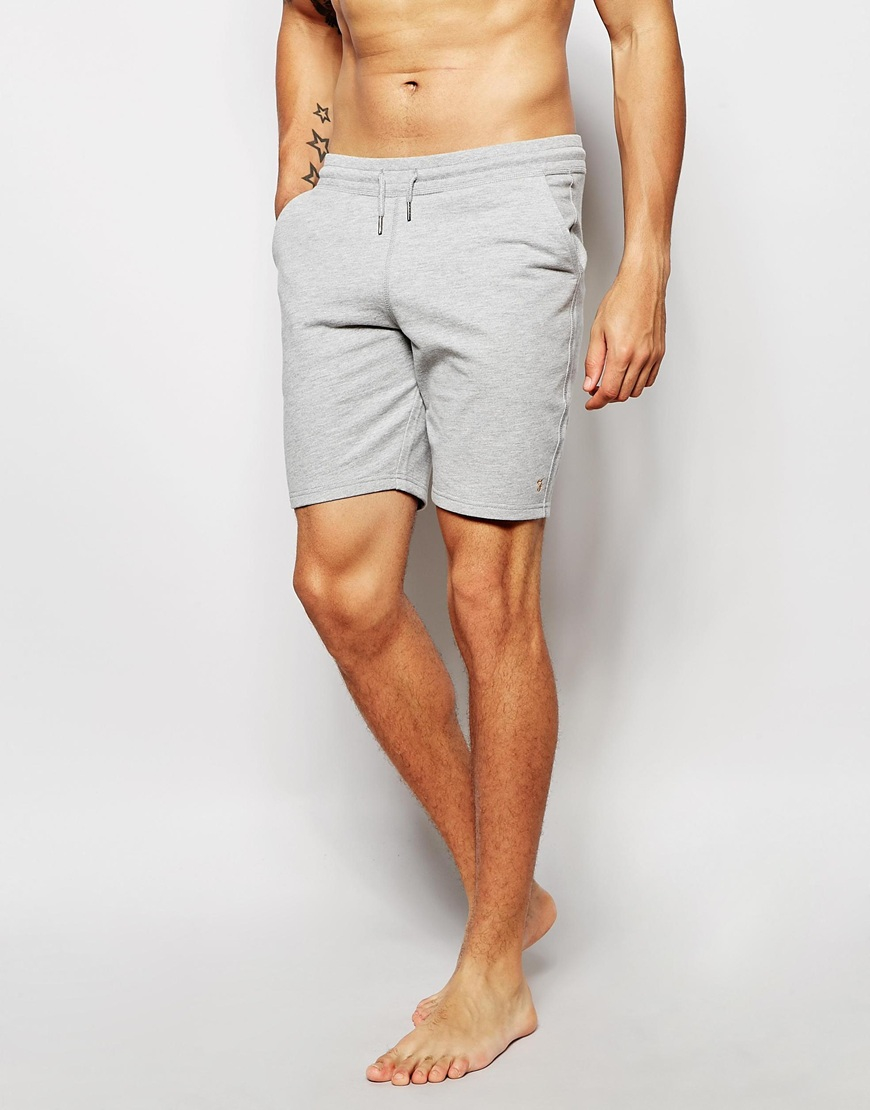 Lyst - Farah Jersey Lounge Shorts In Slim Fit in Gray for Men