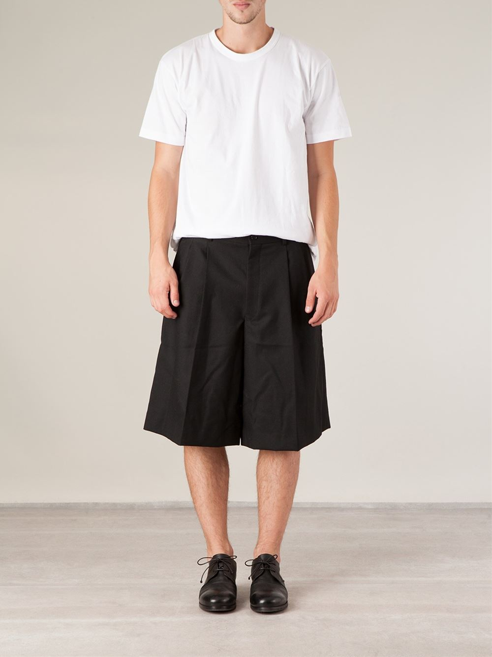 Comme des Garçons Wide Leg Shorts in Black for Men - Lyst