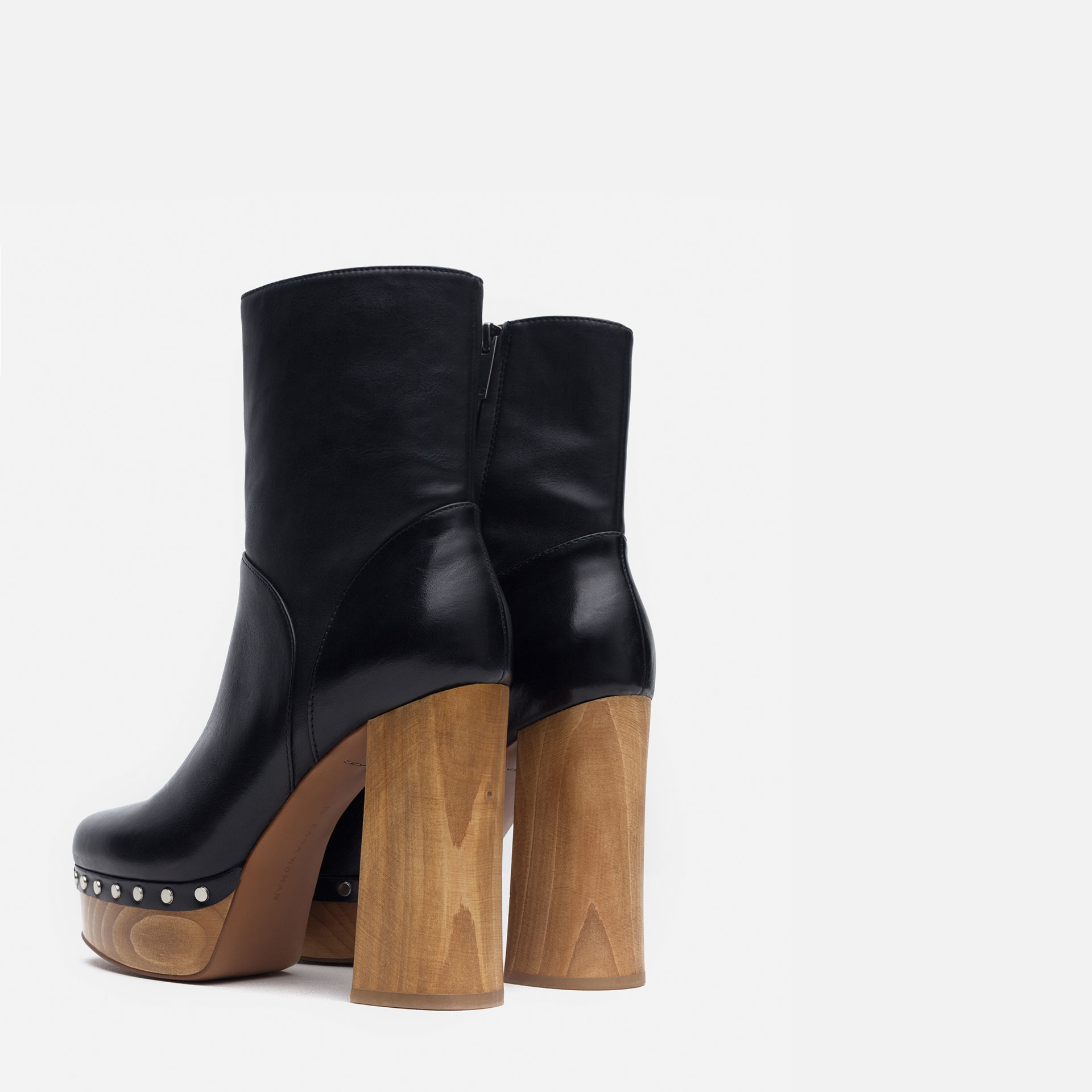 high heel leather ankle boots zara high heel leather ankle boots with studs in black lyst high heel leather ankle boots zara high heel leather ankle boots with studs in black lyst