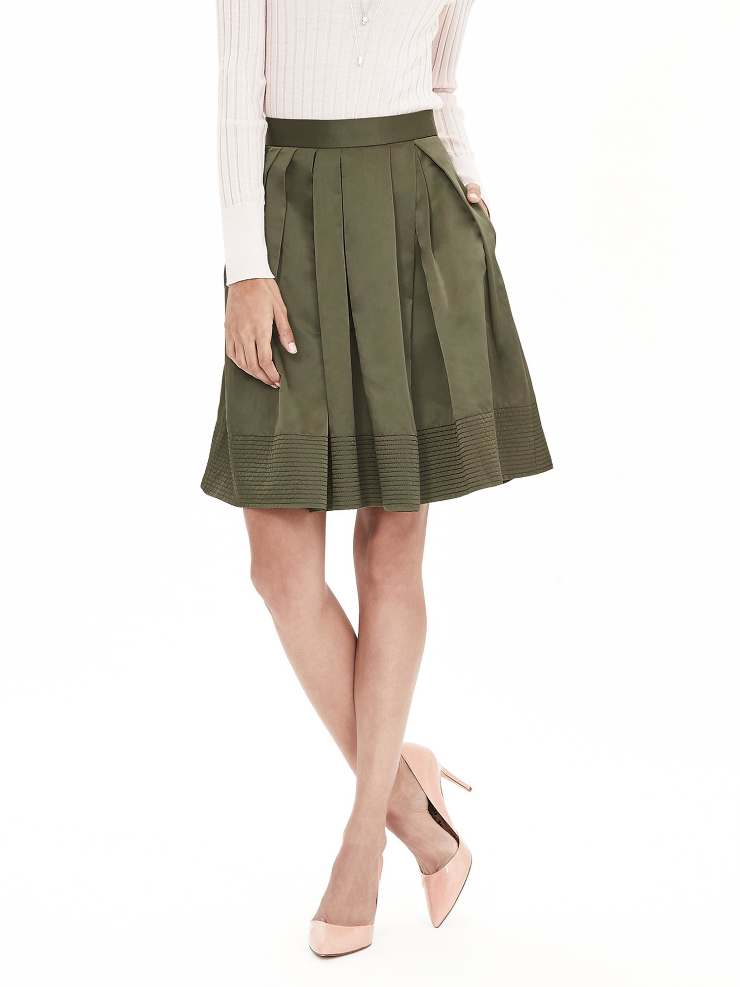 Taffeta Fit-and-flare Skirt 