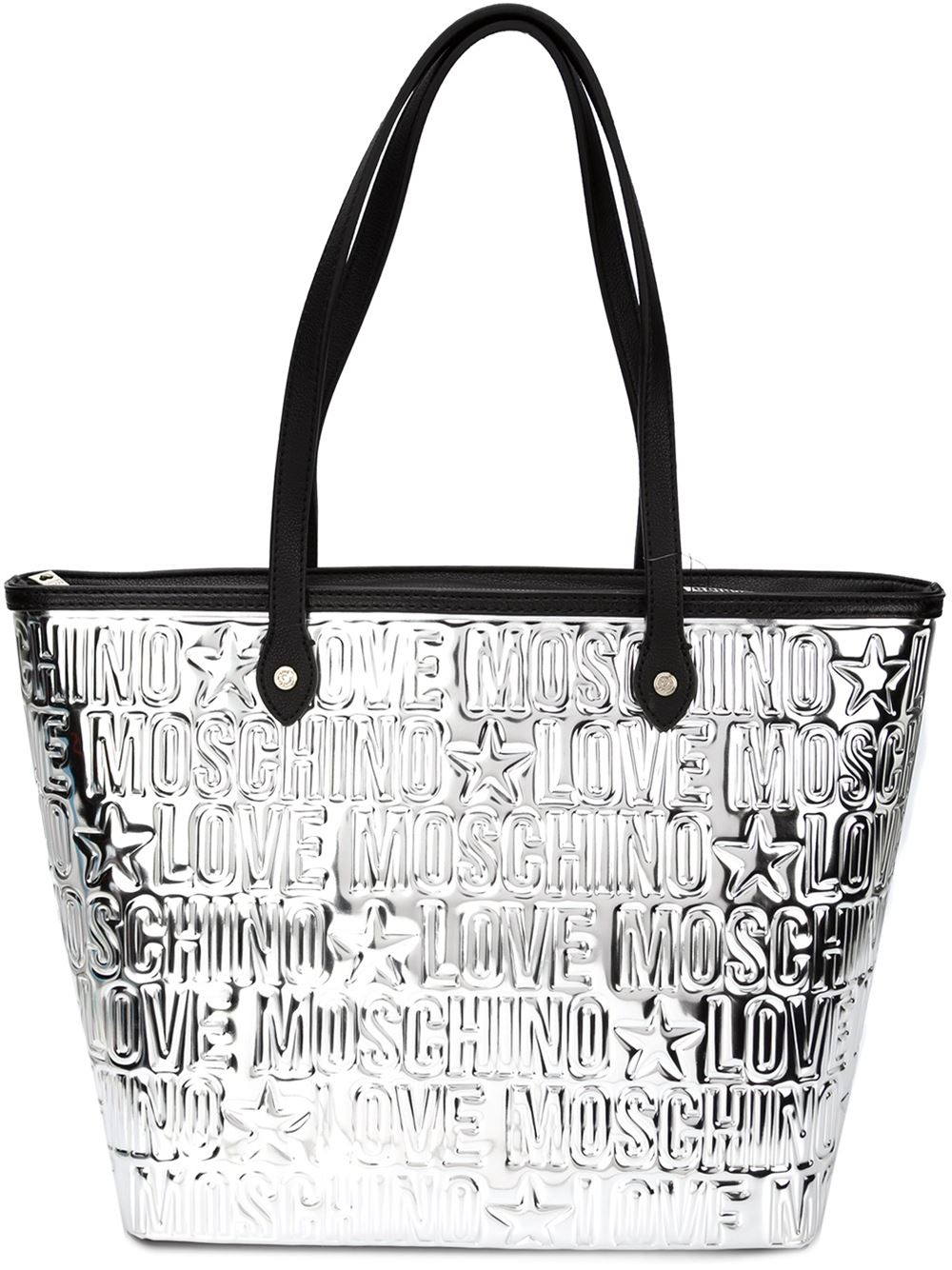 Love Moschino Embossed Logo Tote in Metallic | Lyst