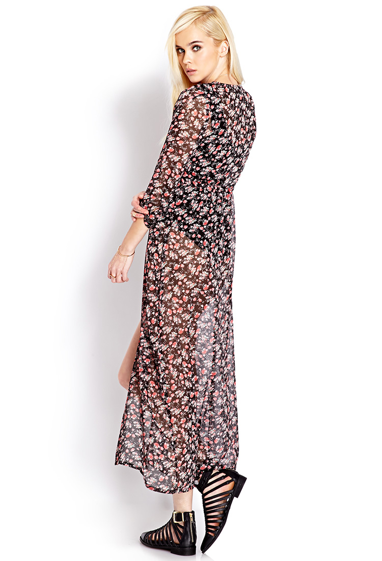 floral maxi cardigan