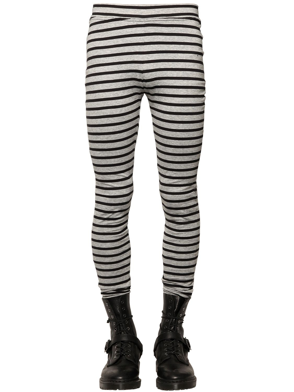 Lyst - Cheap monday Striped Cotton Jersey Leggings in Gray for Men