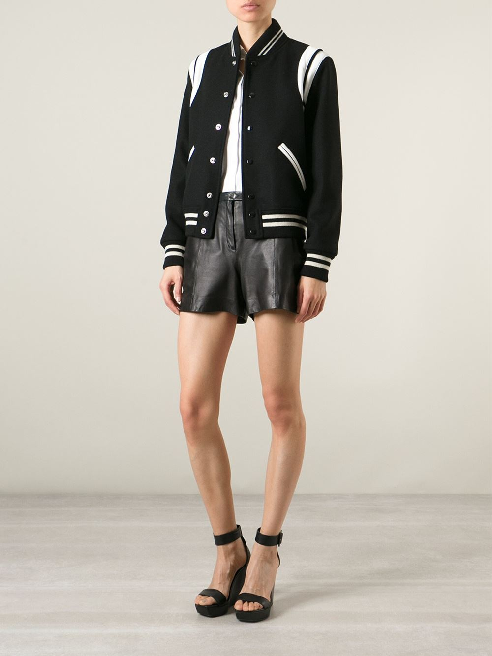 Saint Laurent Teddy Jacket in Black | Lyst