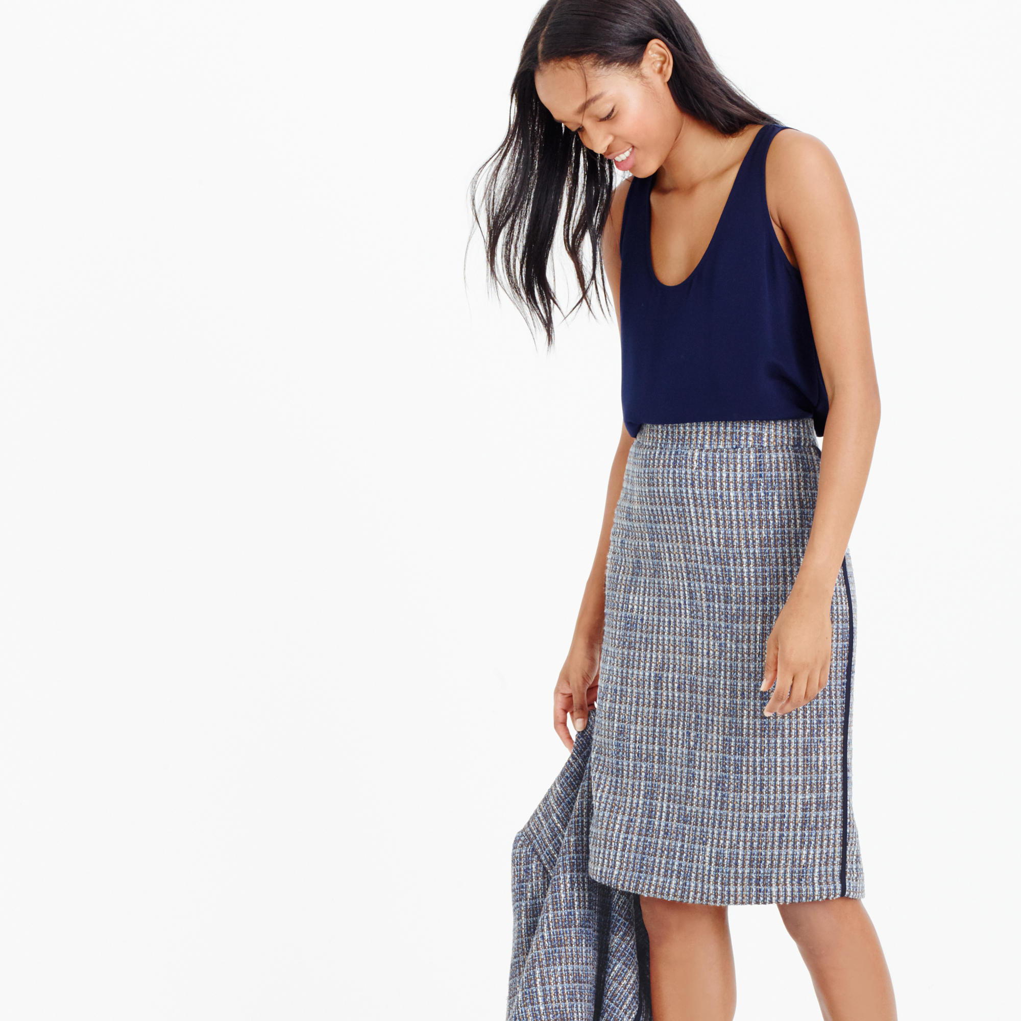 J.crew Pencil Skirt In Flecked Tweed in Gray Lyst
