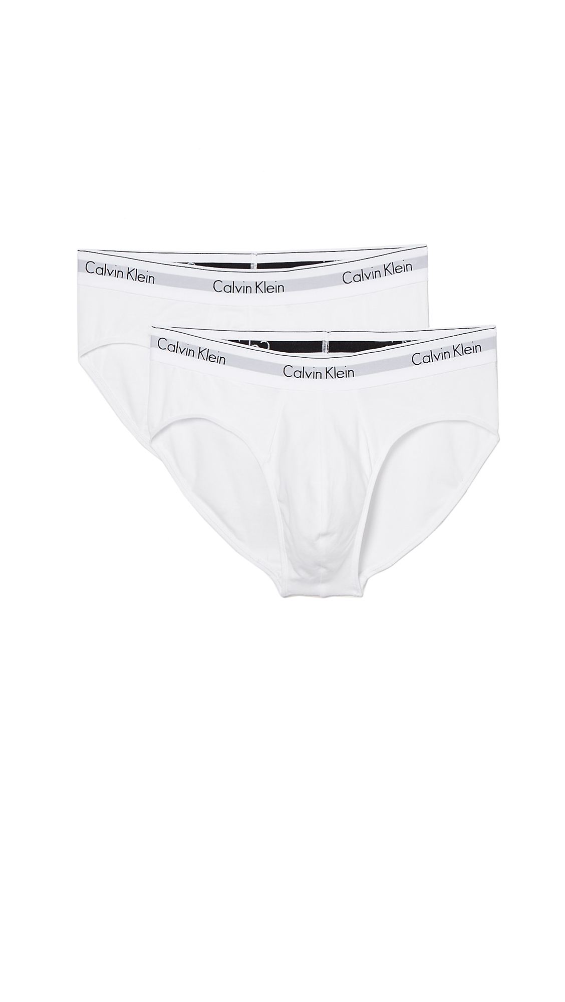 Calvin Klein Ck 2 Pack Modern Cotton Stretch Hip Briefs in White for ...