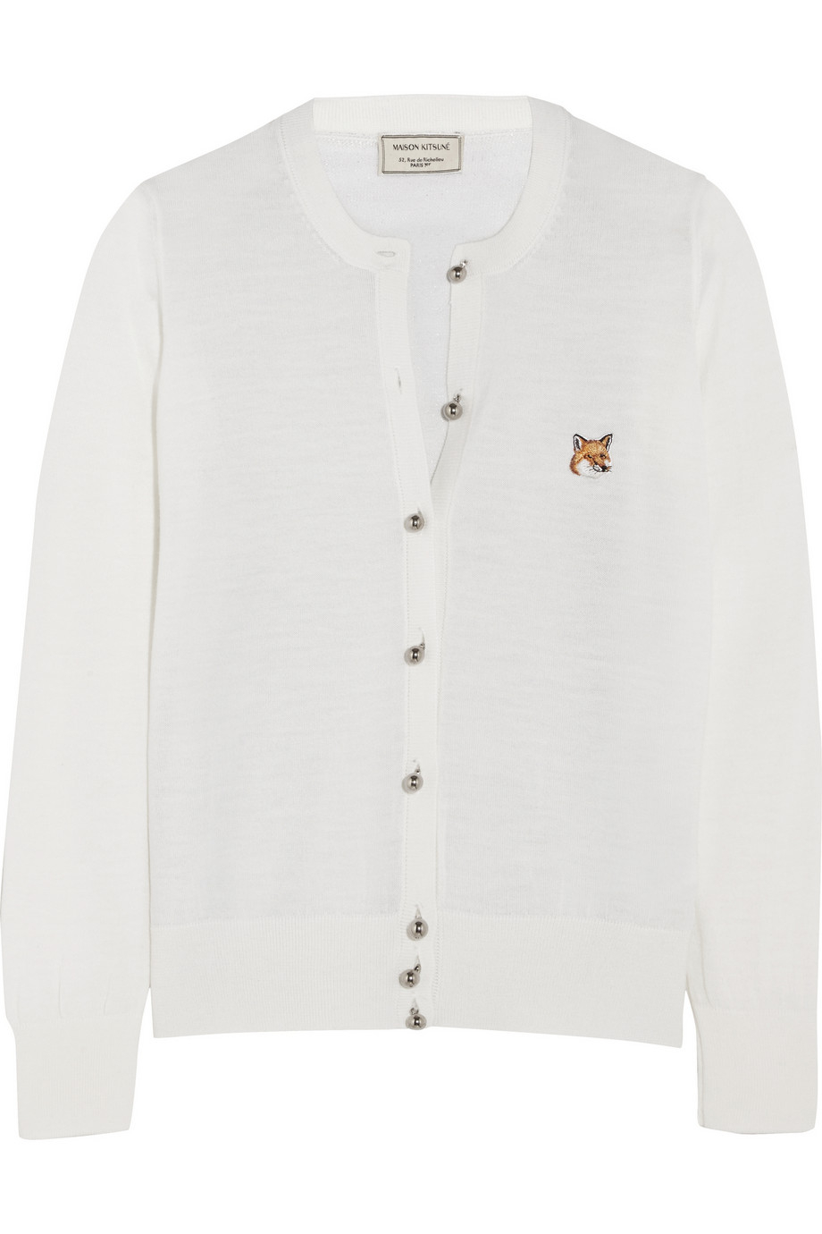 maison kitsune wool cardigan