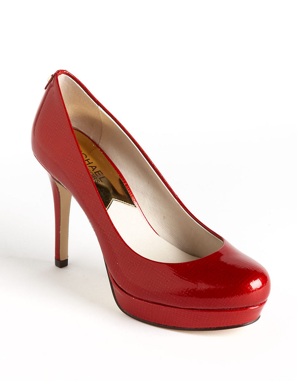 Lyst - Michael Michael Kors Ionna Patent Leather Platform Pumps in Red